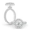 Snowball Halo Engagement Ring