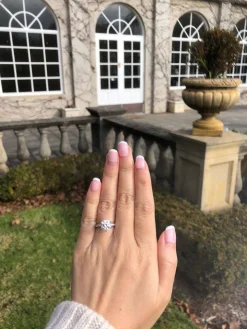 Snowball Lab Grown Engagement Ring