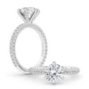 Snowfall Round Lab Gown Engagement Ring