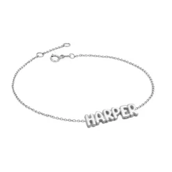 Solid Gold Bubble Name Bracelet