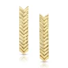 Solid Gold Chevron Drop Earrings