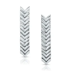 Solid Gold Chevron Drop Earrings