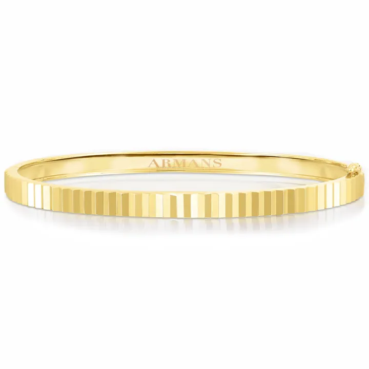 Solid Gold Fluted Bangle