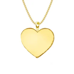 Solid Gold Heart Shaped Memorial Photo Necklace