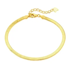 Solid Gold Herringbone Bracelet