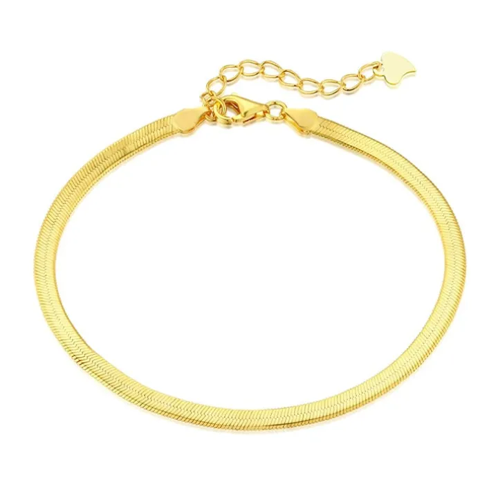 Solid Gold Herringbone Bracelet