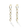 Solid Gold Hexagon Drop Earrings