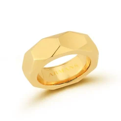 Solid Gold Hexagon Ring