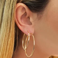 Solid Gold Hoop Earrings
