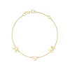 Solid Gold Initial Heart Bracelet