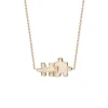 Solid Gold Jigsaw Puzzle Necklace
