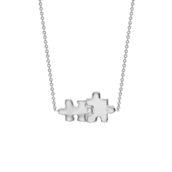 Solid Gold Jigsaw Puzzle Necklace