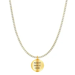 Solid Gold Memorial Photo Necklace