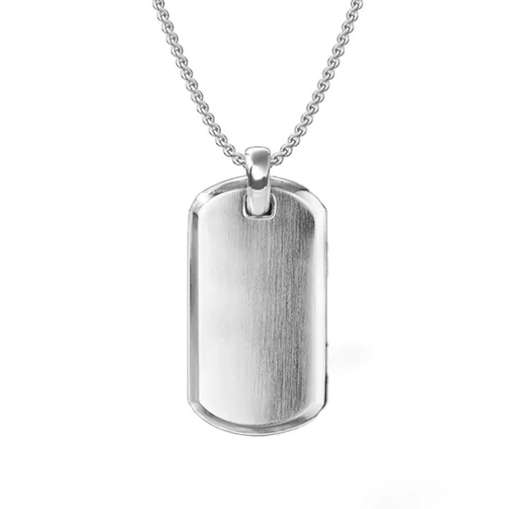 Solid Gold Men's Dog Tag Necklace