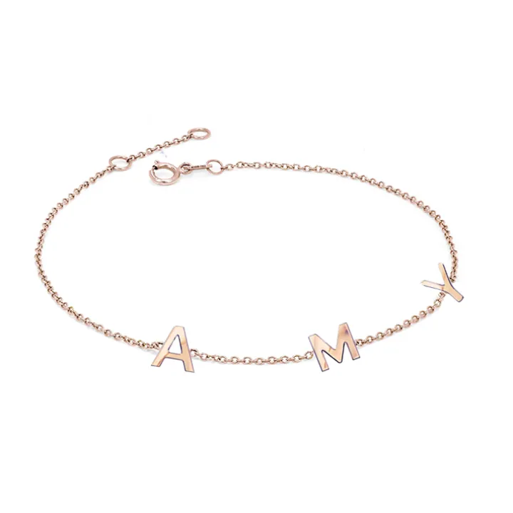 Solid Gold Multi-Initial Bracelet