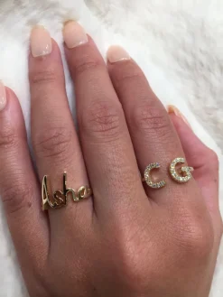 Solid Gold Name Ring