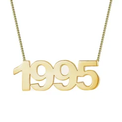 Solid Gold Number Necklace