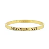 Solid Gold Roman Numeral Bangle