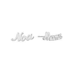 Solid Gold Script Name Studs