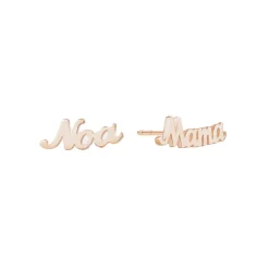 Solid Gold Script Name Studs
