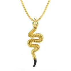 Solid Gold Snake Pendant