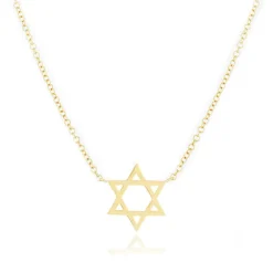 Solid Gold Star of David Necklace