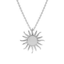Solid Gold Sun Necklace
