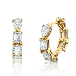 Starlette Mixed Diamond Hoops