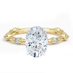 Stepping Stones Oval Diamond Engagement Ring