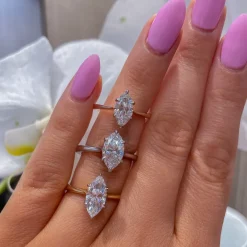 Tapered Marquise Engagement Ring