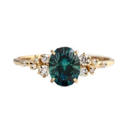Teal Sapphire Aurora Engagement Ring