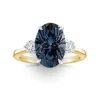 Teal Sapphire Whitney Three Stone Engagement Ring