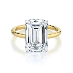 Tiffany Emerald Lab Grown Engagement Ring