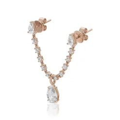 Triple Pear Diamond Loop Studs