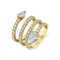 Two Stone Spiral Diamond Ring