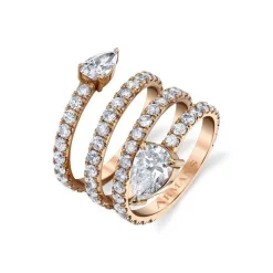 Two Stone Spiral Diamond Ring