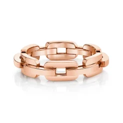Unisex Solid Gold Chain Link Ring