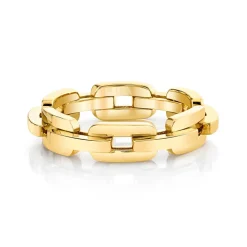 Unisex Solid Gold Chain Link Ring