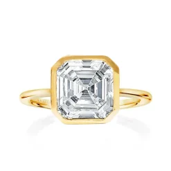 Vivienne Asscher Bezel Engagement Ring