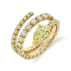 Yellow Diamond Spiral Ring