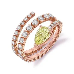 Yellow Diamond Spiral Ring
